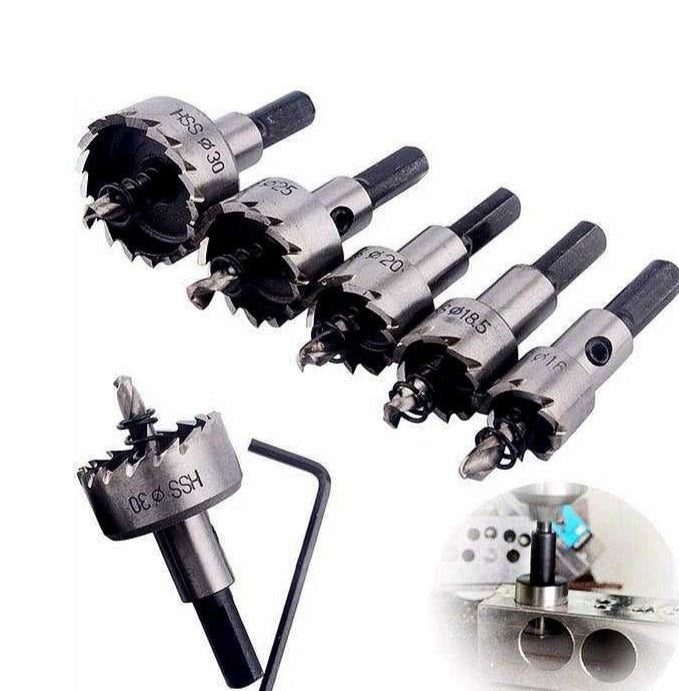 Fura Tudo - Titanium Dril Kit 05 brocas serra copo