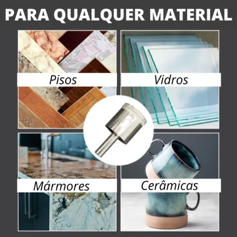 Kit 10 Bicos de Furo Diamantados Brocas Serra Copo